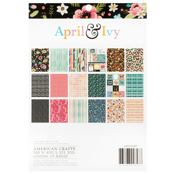 OakridgeStores.com | American Crafts - April And Ivy Single-Sided Paper Pad - 6 x 8 inches - 36 Sheets - 34025589 765468028477