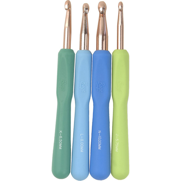 OakridgeStores.com | Boye - Sizes J/K/L/N - Ergonomic Aluminum Crochet Hook Set, 4 Pack - 40-40045 192887658488