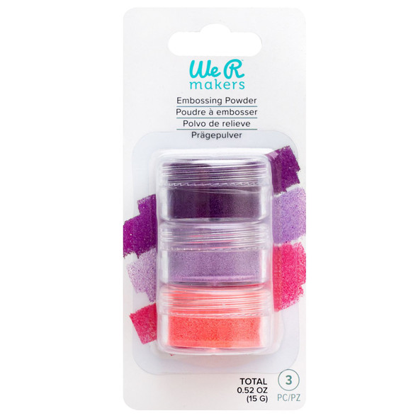 OakridgeStores.com | We R Makers - Grape/Lilac/Fuchsia - Embossing Powder Set 0.52 oz, 3 Pack - 60001034 765468019017