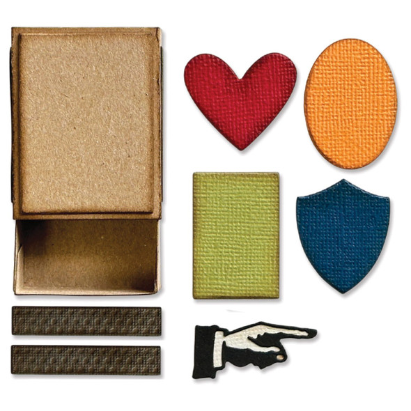 OakridgeStores.com | Tim Holtz - Sizzix - Vault Matchbox - Thinlits Dies, 10/Pkg - 666604 630454289180
