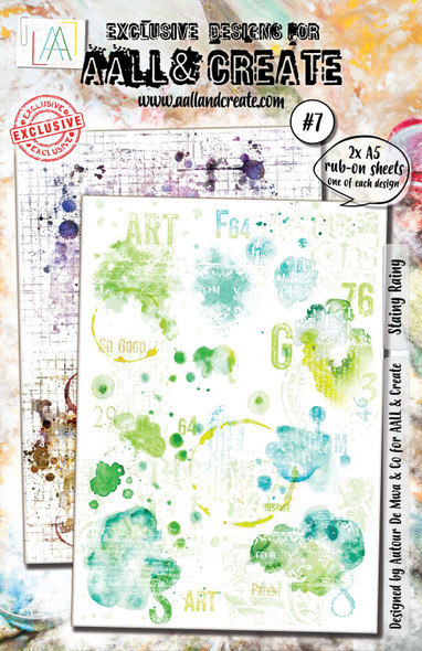 OakridgeStores.com | Aall and Create - Stainy Rainy - A5 Rub-Ons - AALL-RO-007