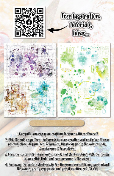 OakridgeStores.com | Aall and Create - Stainy Rainy - A5 Rub-Ons - AALL-RO-007