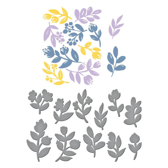 OakridgeStores.com | Spellbinders - Sprigs - BetterPress Plates & Die Set by Dawn Woleslagle - BPR-009 810146541684
