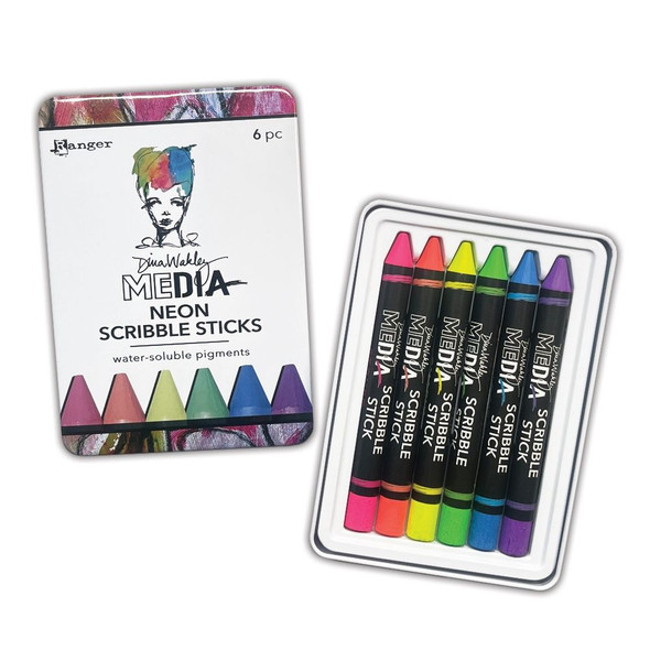 OakridgeStores.com | Dina Wakley - Media Scribble Sticks 4 - Water-Soluble Pigment Sticks Set, 6 Pieces - MDA85478 789541085478