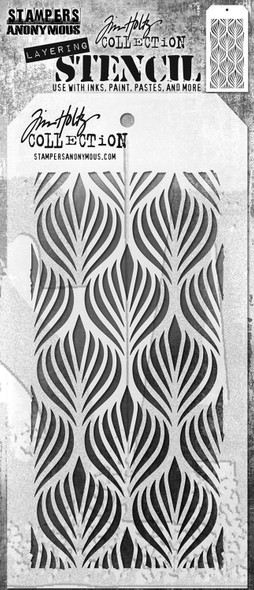 OakridgeStores.com | Tim Holtz - Stampers Anon - Deco Feather - Layering Stencil, 4.125 x 8.5 inches - THS183