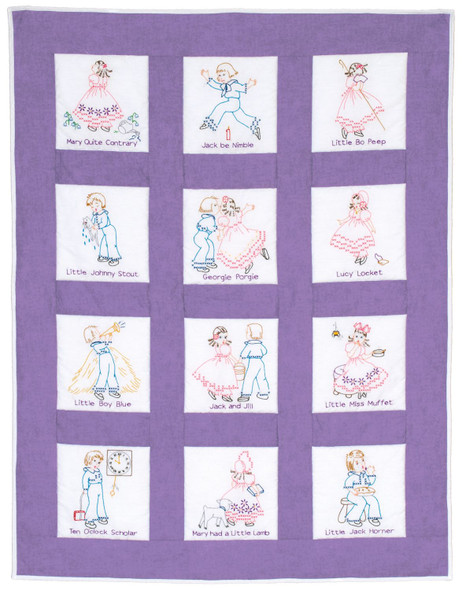 OakridgeStores.com | Jack Dempsey - Nursery Rhymes - Stamped White Nursery Quilt Blocks, 9 x 9 inches, 12 Pack - 300-14 013155150148