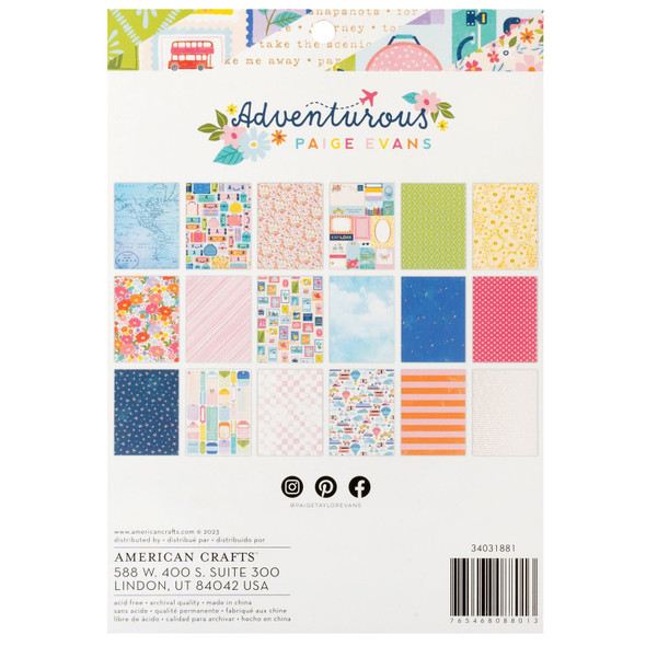 OakridgeStores.com | American Crafts - Paige Evans Adventurous - Single-Sided Paper Pad, 36 Sheets, 6 x 8 inches - 34031881 765468088013