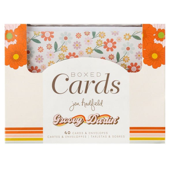 OakridgeStores.com | American Crafts - Jen Hadfield Groovy Darlin' - A2 Cards with Envelopes, 40 Pack, 4.375 x 5.75 inches - 34031767 765468087665