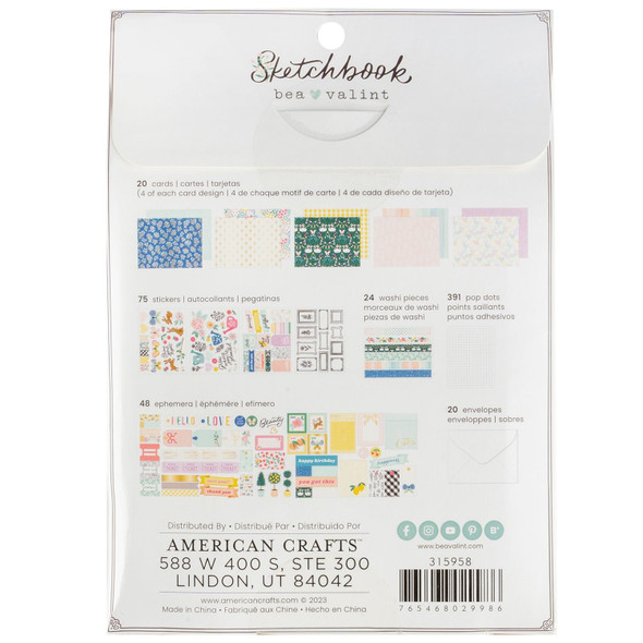 OakridgeStores.com | American Crafts - Makes 20 - Bea Valint Sketchbook - Card Making Kit - 315958 765468029986