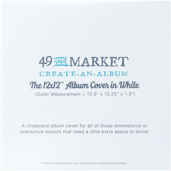 OakridgeStores.com | 49 and Market - Create-An-Album Cover 12 x 12 inches - Scrapbook Album Cover, White - CAA-26757 786724926757