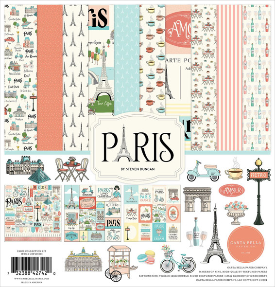 OakridgeStores.com | Carta Bella - Paris - Paper Collection Kit 12 x 12 - CBP405016 732388427420