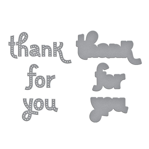 OakridgeStores.com | Spellbinders - Stitched Thank You & For You - Etched Dies - Out and About Collection - S4-1355 810146545262