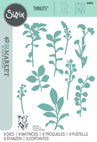 OakridgeStores.com | Sizzix - Fine Stems 02 - Framelits Die Set by 49 & Market - 666810 630454291046