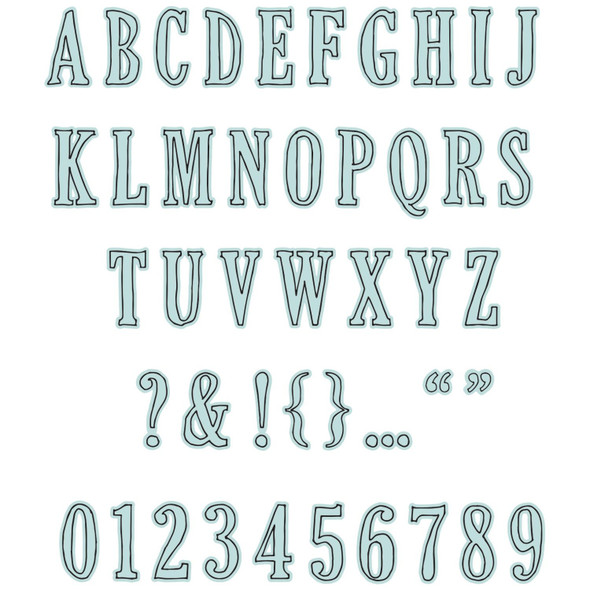 OakridgeStores.com | Sizzix - Fine Line Alpha 01 - A5 Clear Stamps with Framelits Dies by 49 and Market - 666807 630454291015
