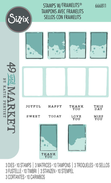 OakridgeStores.com | Sizzix - Painted Palettes - Clear Stamps with Framelits Dies by 49 and Market - 666811 630454291053