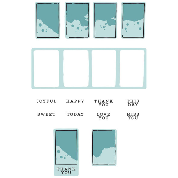 OakridgeStores.com | Sizzix - Painted Palettes - Clear Stamps with Framelits Dies by 49 and Market - 666811 630454291053