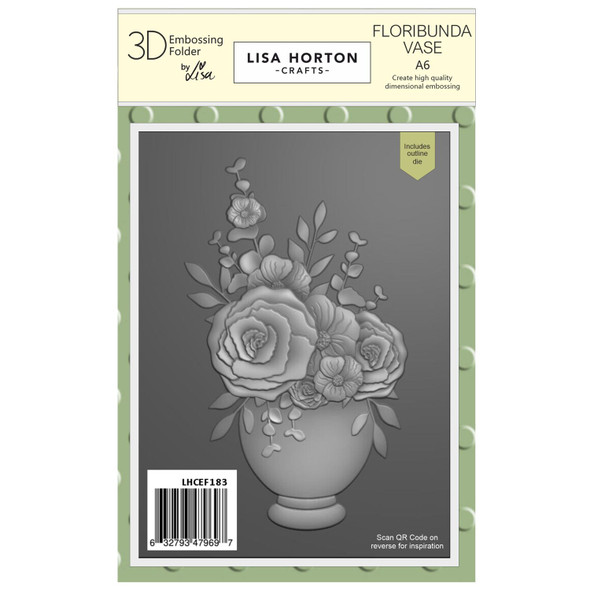 OakridgeStores.com | Lisa Horton Crafts - Floribunda Vase - A6 3D Embossing Folder and Die - LHCEF183 632793479697