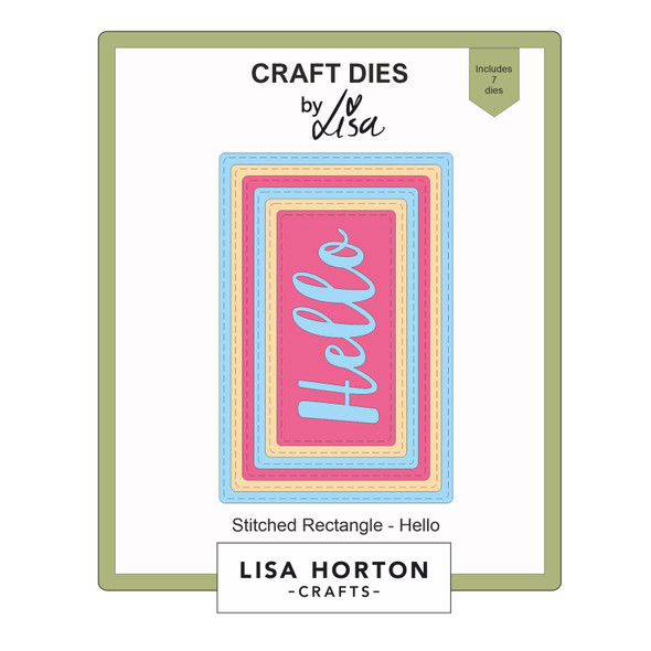 OakridgeStores.com | Lisa Horton Crafts - Stitched Rectangle Hello - Craft Dies - LHCCD276 632793478966