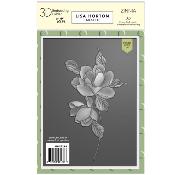 OakridgeStores.com | Lisa Horton Crafts - Zinnia - A6 3D Embossing Folder and Outline Die - LHCEF210 632793481386