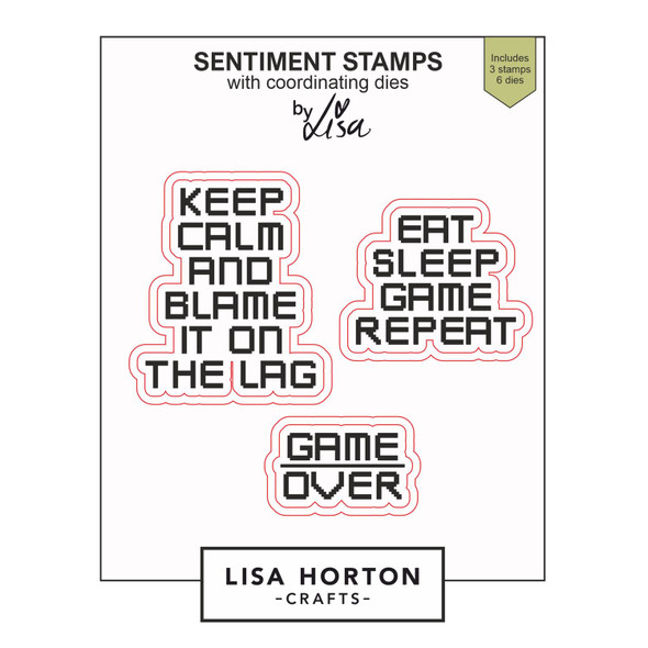 OakridgeStores.com | Lisa Horton Crafts - Eat, Sleep, Game Repeat - Stamp & Die Set - LHCCD251 632793478713