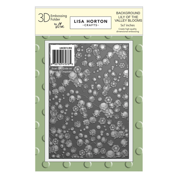 OakridgeStores.com | Lisa Horton Crafts - Lily Of the Valley Background - Mini Blooms - 3D Embossing Folder, 5 x 7 inches - LHCEF190 632793479765