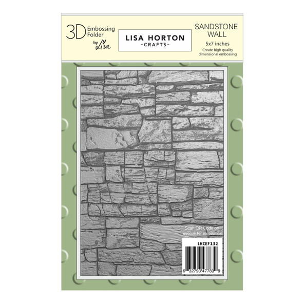 OakridgeStores.com | Lisa Horton Crafts - Sandstone Wall - 5 x 7 inches 3D Embossing Folder - LHCEF132 632793477839