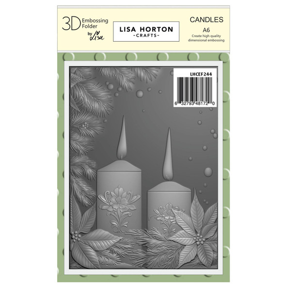 OakridgeStores.com | Lisa Horton Crafts - Candles - A6 3D Embossing Folder - LHCEF244 632793481720