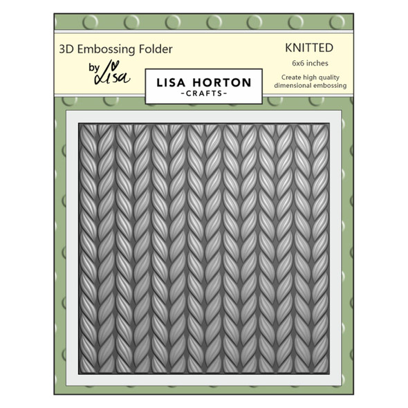 OakridgeStores.com | Lisa Horton Crafts - Knitted - 3D Embossing Folder - LHCEF017 792816353806