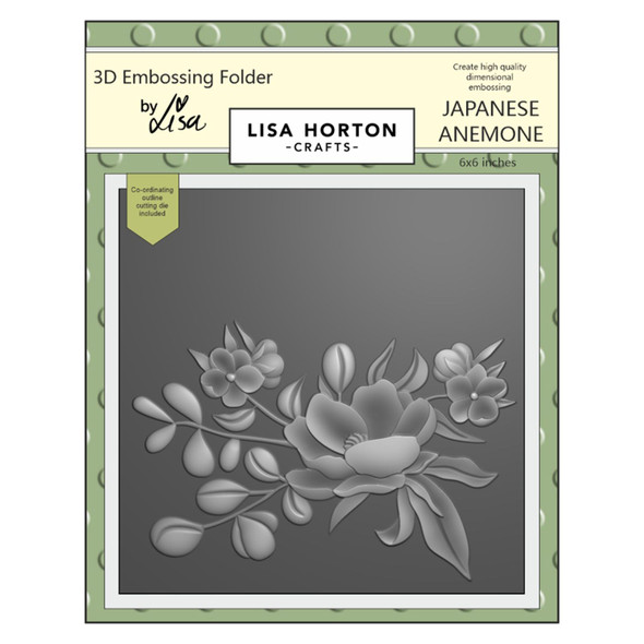 OakridgeStores.com | Lisa Horton Crafts - Japanese Anemone - 3D Embossing Folder 6 x 6 inches - LHCEF051 792816355893