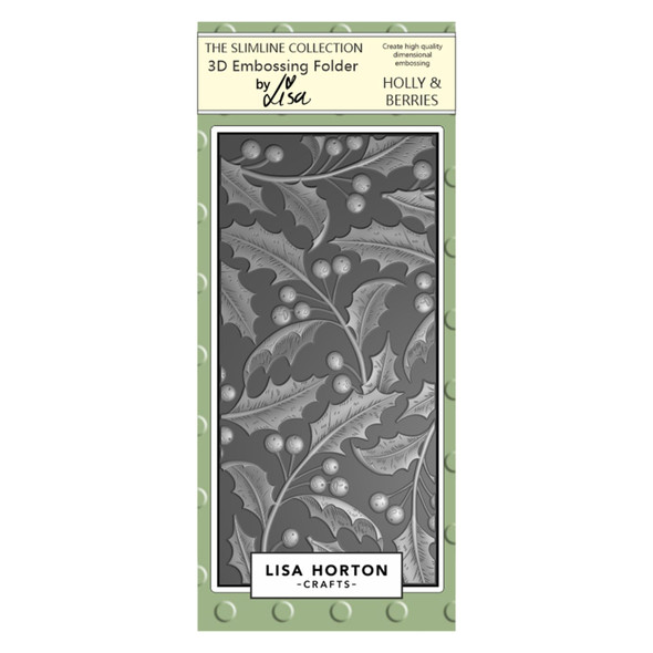 OakridgeStores.com | Lisa Horton Crafts - Holly And Berries - 3D Embossing Folder - LHCEF029 792816353714