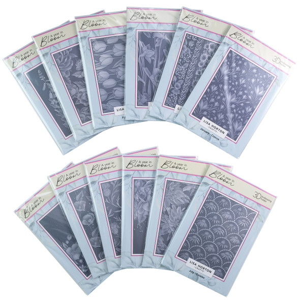 OakridgeStores.com | Lisa Horton Crafts - A Year In Bloom 2025 - Limited Edition 3D Embossing Folders - LHCEF276 780627349446