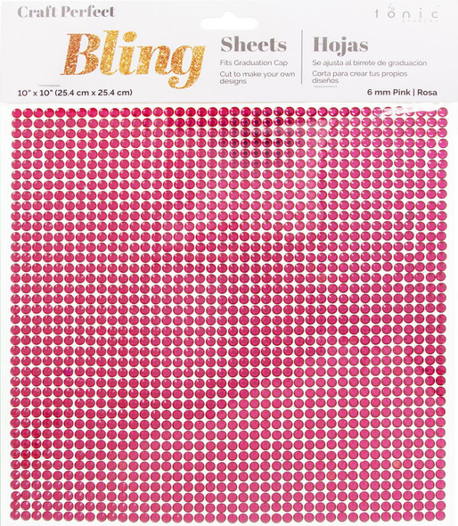 OakridgeStores.com | CousinDIY - Pink Craft Perfect Gem 10 x 10 inches Gem Sheet 6mm - Rhinestone Embellishment - 40004408 191648181555