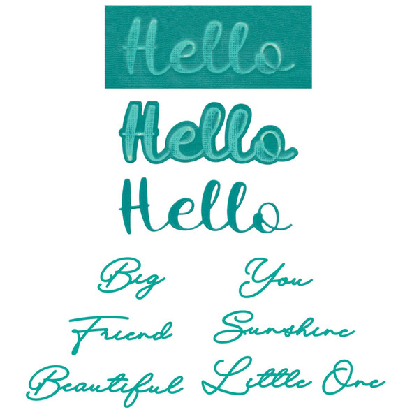 OakridgeStores.com | Sizzix - Hello - Thinlits Die Set 10 pcs, Take Two's by Stacey Park - 666848 630454291695