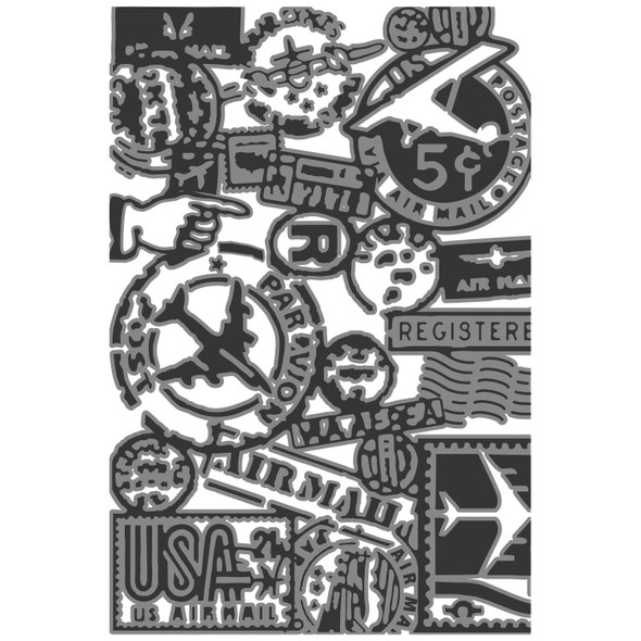 OakridgeStores.com | Tim Holtz - Sizzix - Vault Airmail - Multi-Level Textured Impressions Embossing Folder - 666869 630454291497