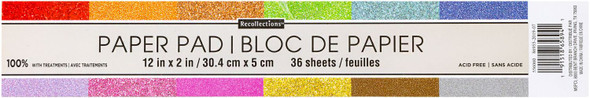 OakridgeStores.com | American Crafts - Matte Glitter Pad - Paper Pad, 12 x 2 inches, 36 Sheets - 93184 191518658941