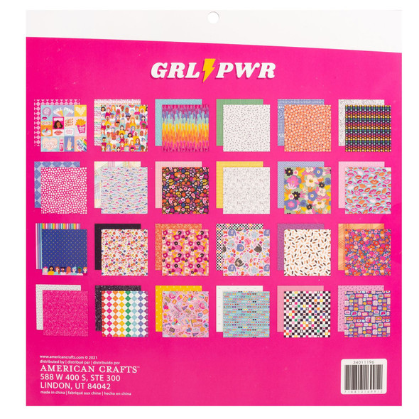 OakridgeStores.com | American Crafts - Girl Power by Damask Love - Paper Pad, 12 x 12 inches, 48 Sheets - 34011196 718813169912