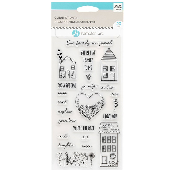 OakridgeStores.com | American Crafts - Family - Clear Stamps 2/Pkg - SC1039-HL 729632220708