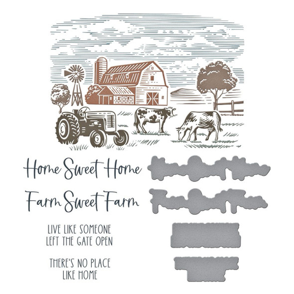OakridgeStores.com | Spellbinders - Farm Sweet Farm - Registration BetterPress Plate & Die Set by Justine Dvorak - BPR-019 810176100431