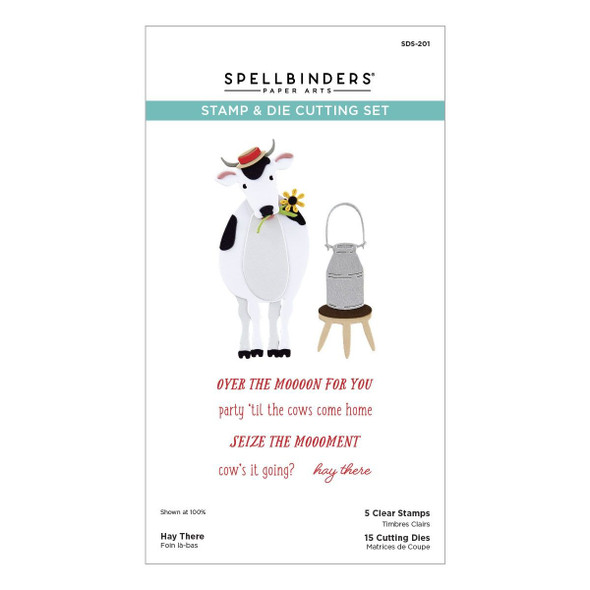 OakridgeStores.com | Spellbinders - Hay There - Clear Stamp & Die Set - On the Farm Collection - SDS-201 810146549956