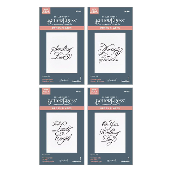 OakridgeStores.com | Spellbinders - On Your Wedding Day Sentiments - BetterPress Plates Bundle by Paul Antonio - BD-0935 810176102572