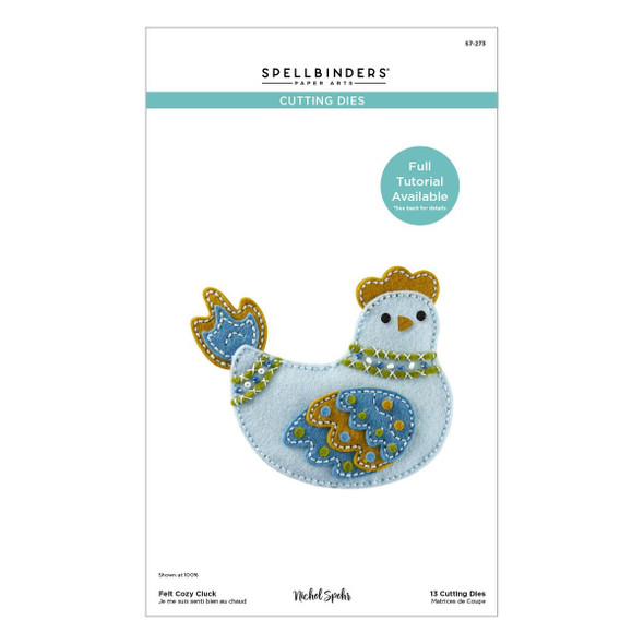 OakridgeStores.com | Spellbinders - Felt Cozy Cluck by Nichol Spohr - Spring Felt Stitch & Create Etched Dies - S7-273 810176104606