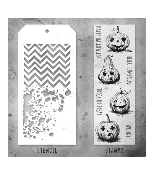 OakridgeStores.com | Tim Holtz - Stampers Anon - Set #27 - Tim Holtz Mixed-Media Stamps & Stencil - THMM127