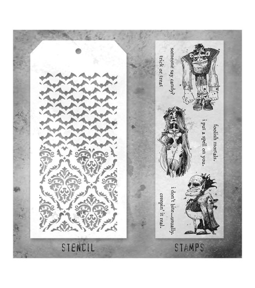OakridgeStores.com | Tim Holtz - Stampers Anon - Set #26 - Clear Stamps & Layering Stencil Set - THMM126