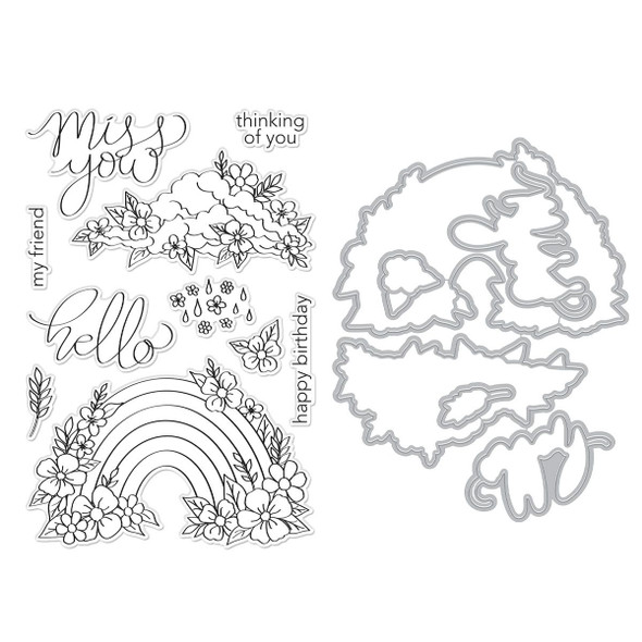 OakridgeStores.com | Hero Arts - Floral Rainbow And Clouds - Chasing Rainbows Stamps & Dies Bundle - SB417 085700946476