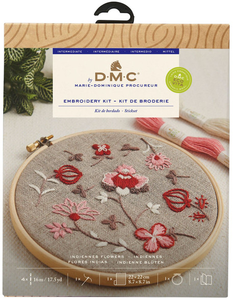 OakridgeStores.com | DMC - Indian Flowers - Eco Vita Embroidery Kit - TB228
