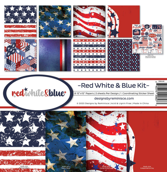 OakridgeStores.com | Reminisce - Red White And Blue - Collection Kit 12 x 12 inches - RWB-200 840310208273