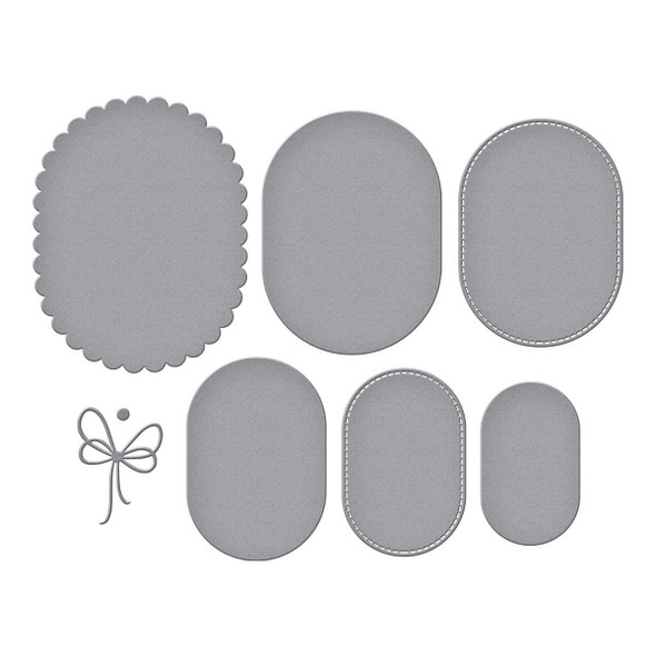 OakridgeStores.com | Spellbinders - Scallop And Stitched Edge Ovals - Etched Dies by Lisa Horton, Wildflowers Collection - S4-1431 810176103593