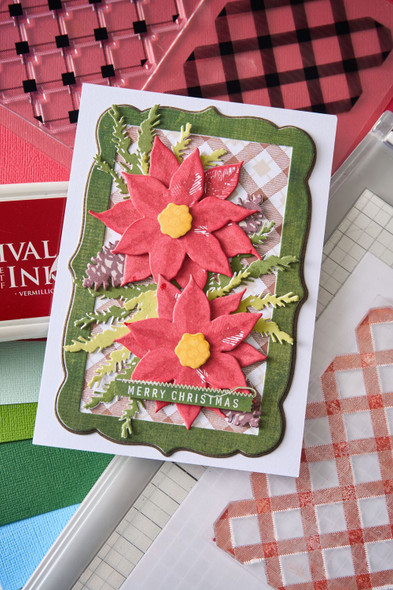 OakridgeStores.com | Sizzix - Poinsettia Trio - Framelits Dies & Clear Stamps by 49 and Market - 667015 630454293217