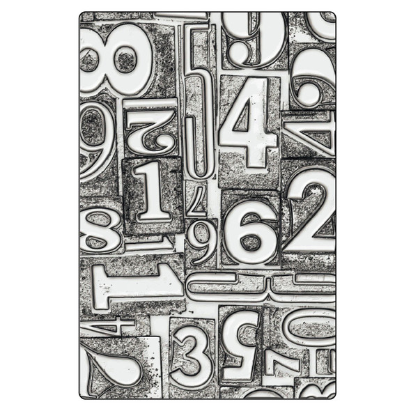 OakridgeStores.com | Tim Holtz - Sizzix - Numbered - 3D Texture Fades Embossing Folder - 667081 630454293880