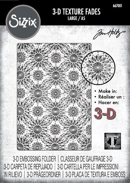 OakridgeStores.com | Tim Holtz - Sizzix - Kaleidoscope - 3D Texture Fades Embossing Folder - 667001 630454293019
